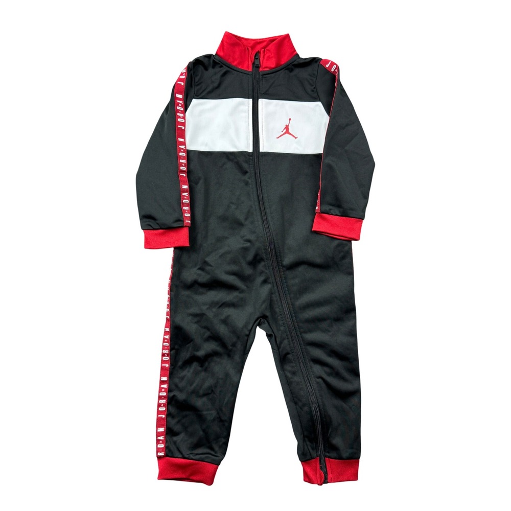 Jordan Brand Toddler Boys Black Red White Zip Tracksuit Coverall 24M Full Zip
